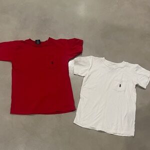 Polo by Ralph Lauren Red and White Kids Tees